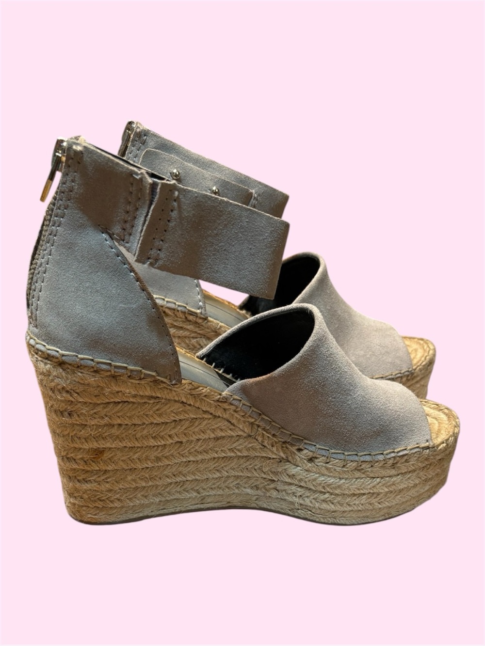 Dolce Vita Taupe Suede Espadrille Wedges 7.5 NEW IN BOX